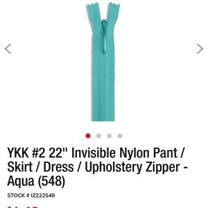 & 50 pieces of 22” invisible Aqua Zipper